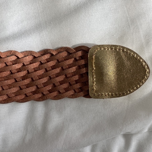 Belt Gold Bonded Leather Size S/M - Picture 6 of 7